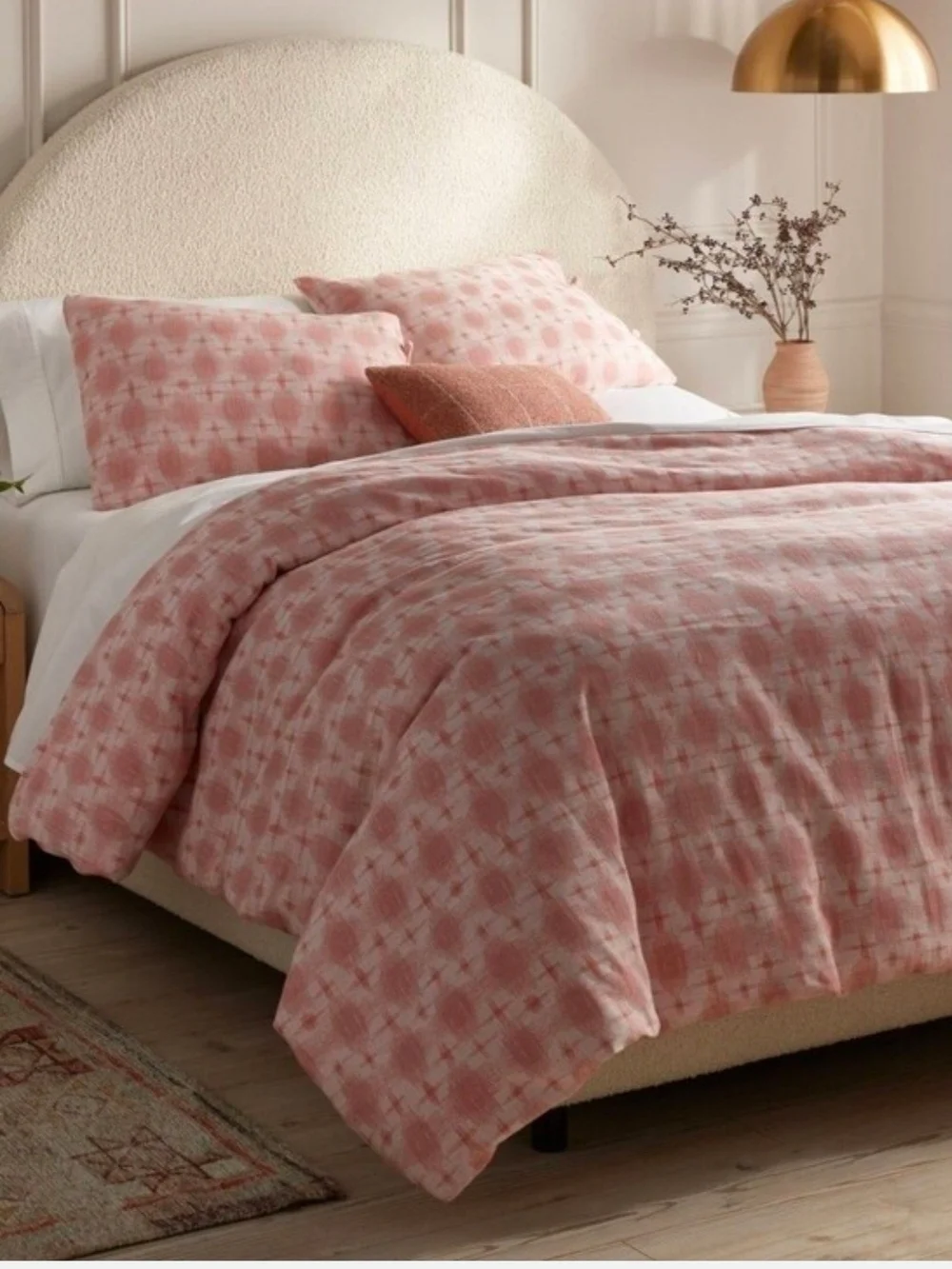 NEW Threshold King Yarn Dyed Cotton Duvet Cover Set – Blush Pink